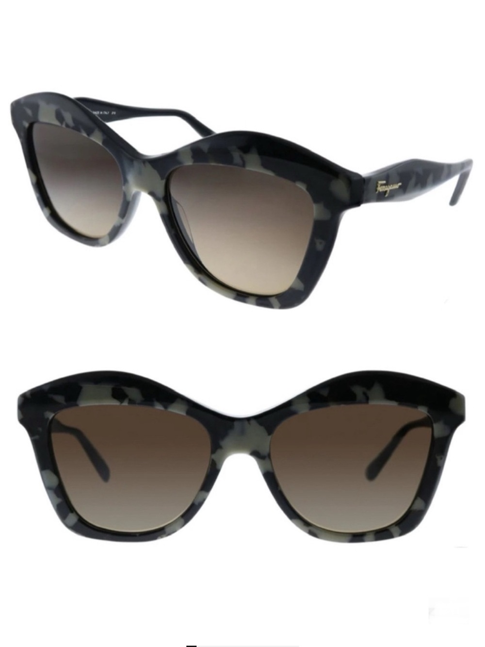 SALVATORE FERRAGAMO SF941S Cat Eye Sunglasses NEW Black Gray Made In Italy